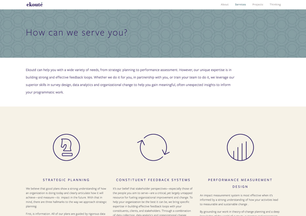 Ekoute's web services page