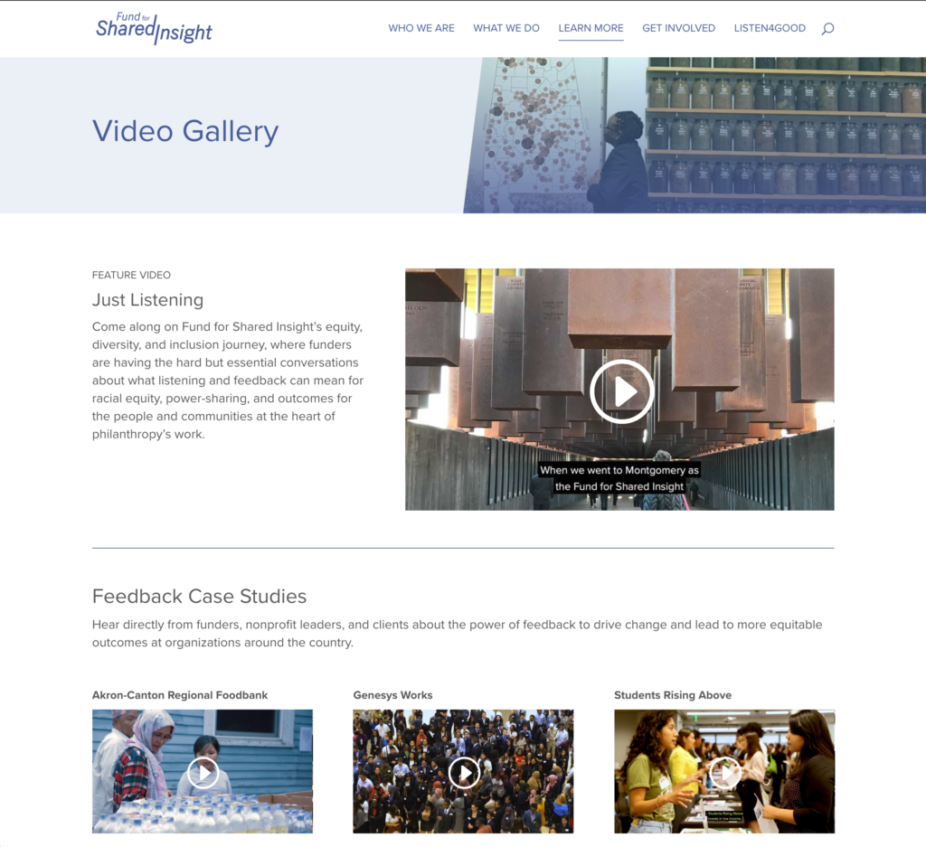 Fund for Shared Insight Video Gallery