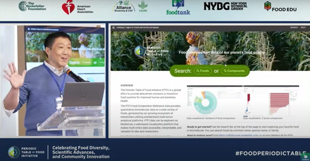Chi-Ming giving presentation at Periodic Table of Food Initiative Launch